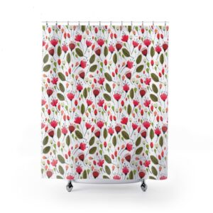 Shower Curtain Botanical Flower for Bathroom Decor, Home Decor