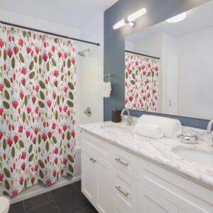 Shower Curtain Botanical Flower for Bathroom Decor, Home Decor