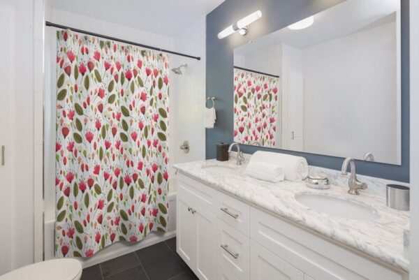 Shower Curtain Botanical Flower for Bathroom Decor, Home Decor