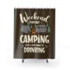 Shower Curtain Camping and Drinking for Bathroom Decor, Home Decor