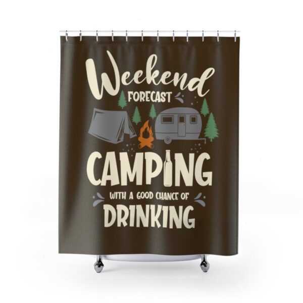 Shower Curtain Camping and Drinking for Bathroom Decor, Home Decor