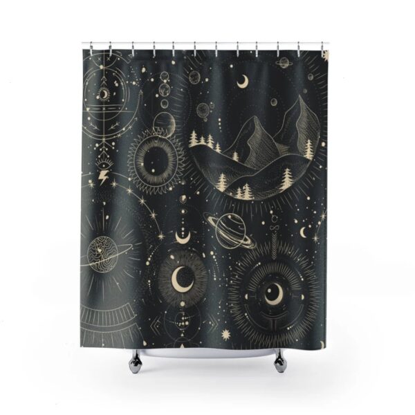 Shower Curtain Celestial Moon Space Cosmos