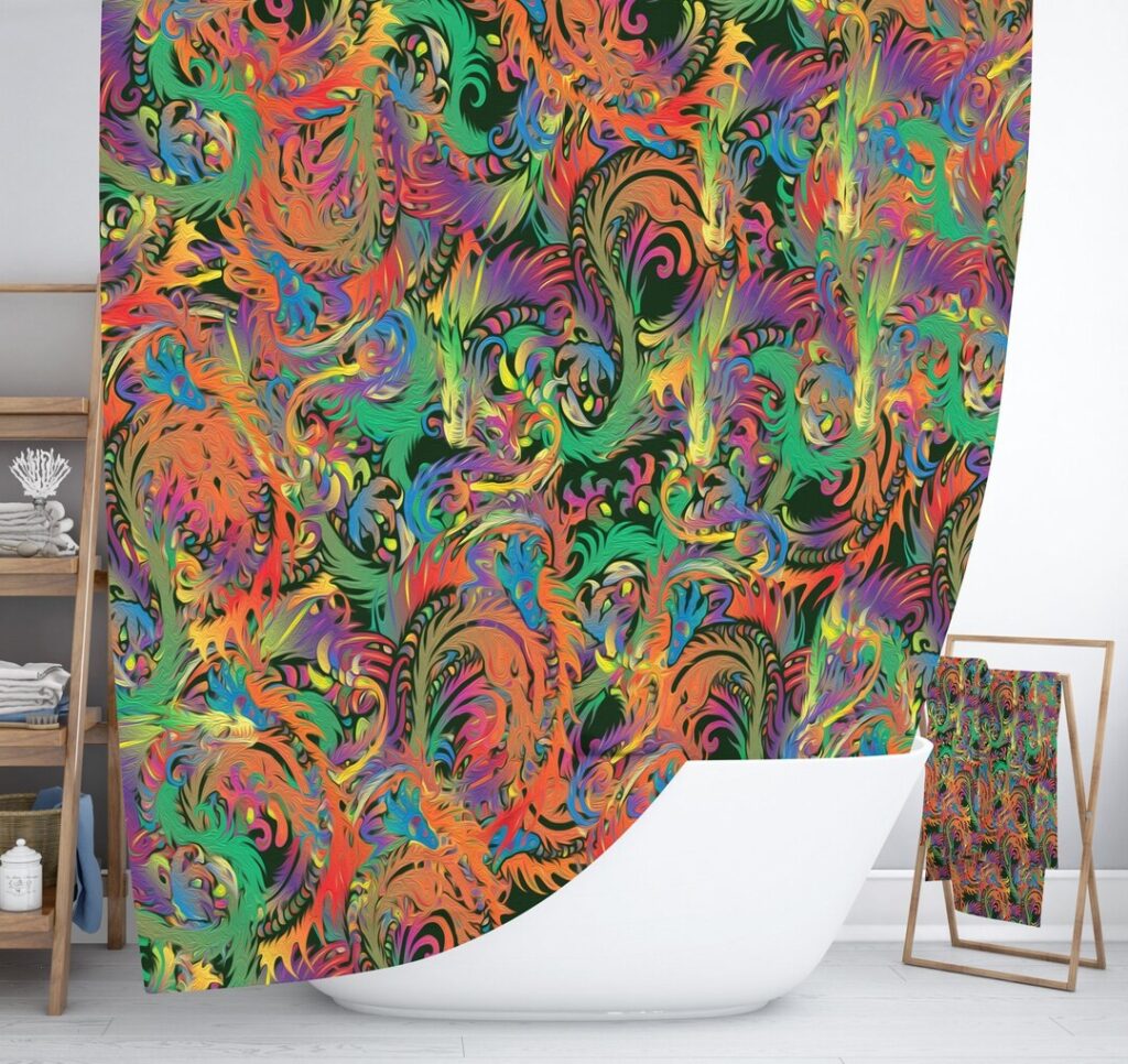 Shower Curtain, Dragon Claw Abstract for Bathroom Decor, Home Decor