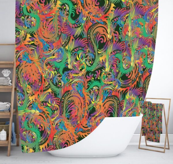 Shower Curtain, Dragon Claw Abstract for Bathroom Decor, Home Decor