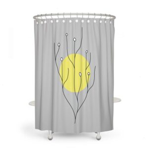 Shower Curtain Mid Century Modern Sun for Bathroom Decor, Home Decor