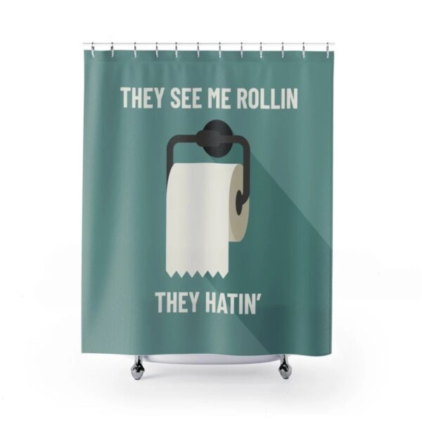 Shower Curtain Toilet Paper Adult Humor for Bathroom Decor, Home Decor