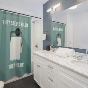 Shower Curtain Toilet Paper Adult Humor for Bathroom Decor, Home Decor