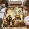 Strengthen Family Ties with Custom Firefighter Rugs for Dad and Son, Firefighter Rugs for Living Room Bedroom, Firefighter Rectangular Rugs Full Size FR107