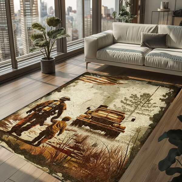 Strengthen Family Ties with Custom Firefighter Rugs for Dad and Son, Firefighter Rugs for Living Room Bedroom, Firefighter Rectangular Rugs Full Size FR107