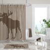 Striped Moose Shower Curtain for Bathroom Decor, Home Decor