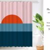 Sunrise At Sea Decor Shower Curtain, Waterproof And Washable Shower Curtain, Peaceful Sunrise Customized Sizes Bath Curtains