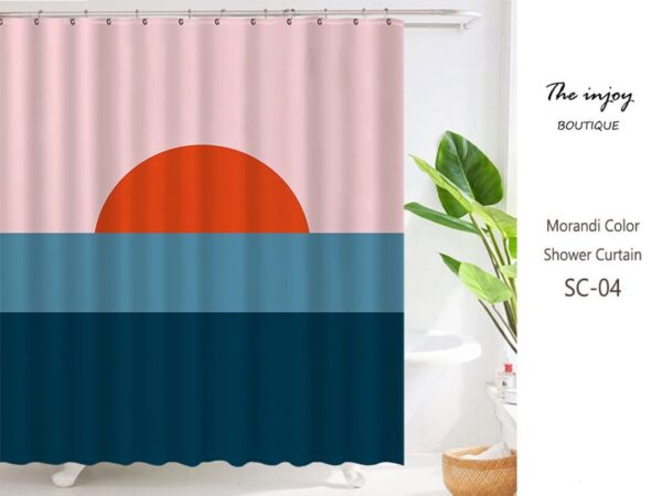 Sunrise At Sea Decor Shower Curtain, Waterproof And Washable Shower Curtain, Peaceful Sunrise Customized Sizes Bath Curtains