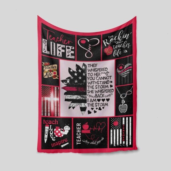 Teacher Life Quilt Blanket - Happy Teacher Day Gift, Lover, Happy Retired, Christmas Gift or Perfect for Bedroom Decor