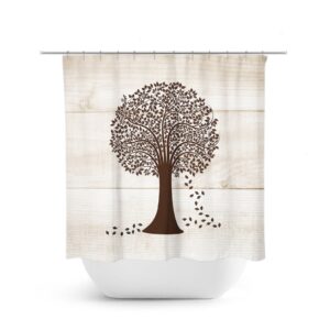 Tree Shower Curtain, Country Bathroom Decor, Rustic Shower Curtain, Farmhouse Bathroom Decor, Brown Bath Curtain, Brown Bathroom