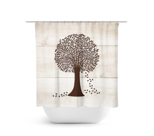 Tree Shower Curtain, Country Bathroom Decor, Rustic Shower Curtain, Farmhouse Bathroom Decor, Brown Bath Curtain, Brown Bathroom