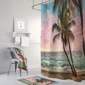 Tropical Beach Shower Curtain for Bathroom Decor, Home Decor