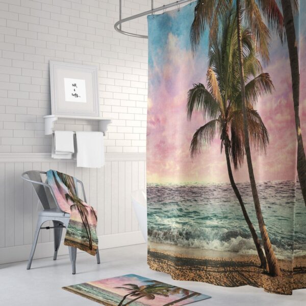 Tropical Beach Shower Curtain for Bathroom Decor, Home Decor
