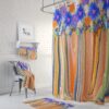 Tuscan Floral Shower Curtain for Bathroom Decor, Home Decor