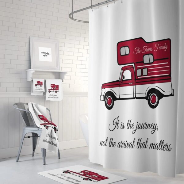 Vintage Camper Personalized Shower Curtain