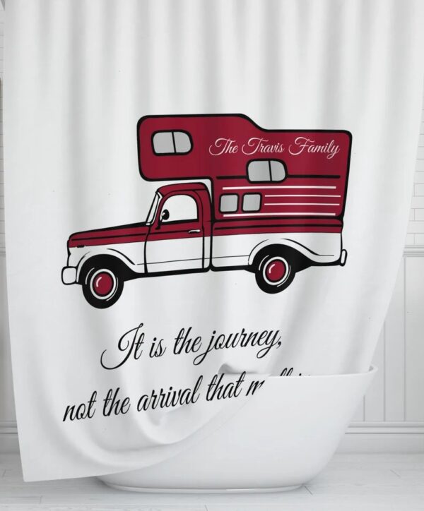 Vintage Camper Personalized Shower Curtain