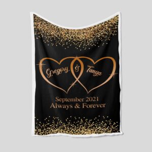 Wedding Anniversary Blanket - Personalized Name Love Blanket