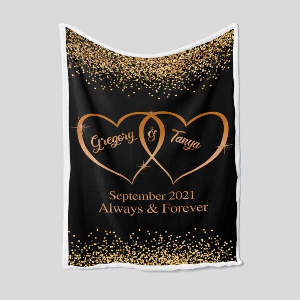Wedding Anniversary Blanket - Personalized Name Love Blanket