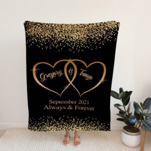 Wedding Anniversary Blanket - Personalized Name Love Blanket