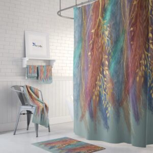 Wispy Boho Shower Curtain or Bathroom Set