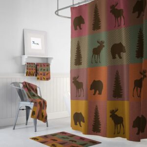 Woodland Plaid Shower Curtain for Bathroom Decor, Home Decor