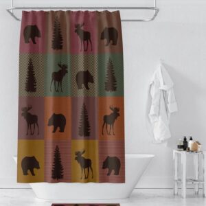 Woodland Plaid Shower Curtain for Bathroom Decor, Home Decor