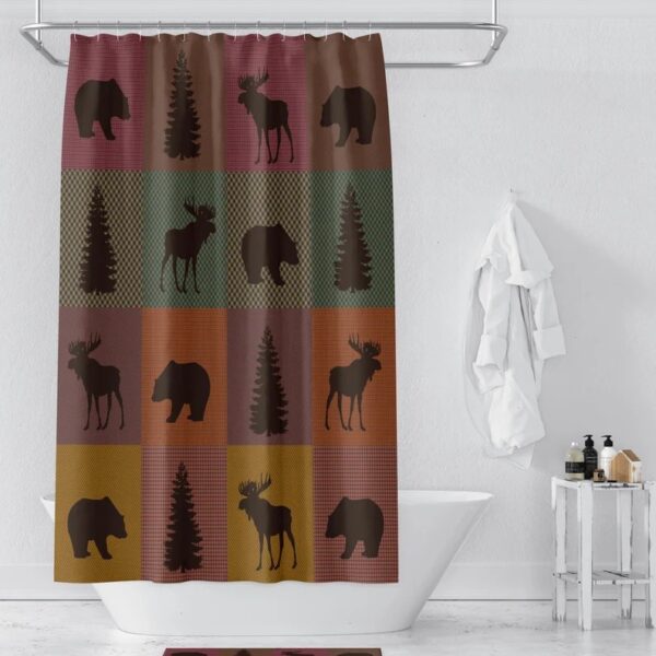 Woodland Plaid Shower Curtain for Bathroom Decor, Home Decor