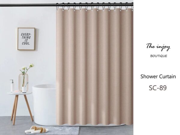 Worm Color Linen-Textured Thick Shower Curtain, Extra Heavy Curtain Waterproof, Small Grommets Curtains.